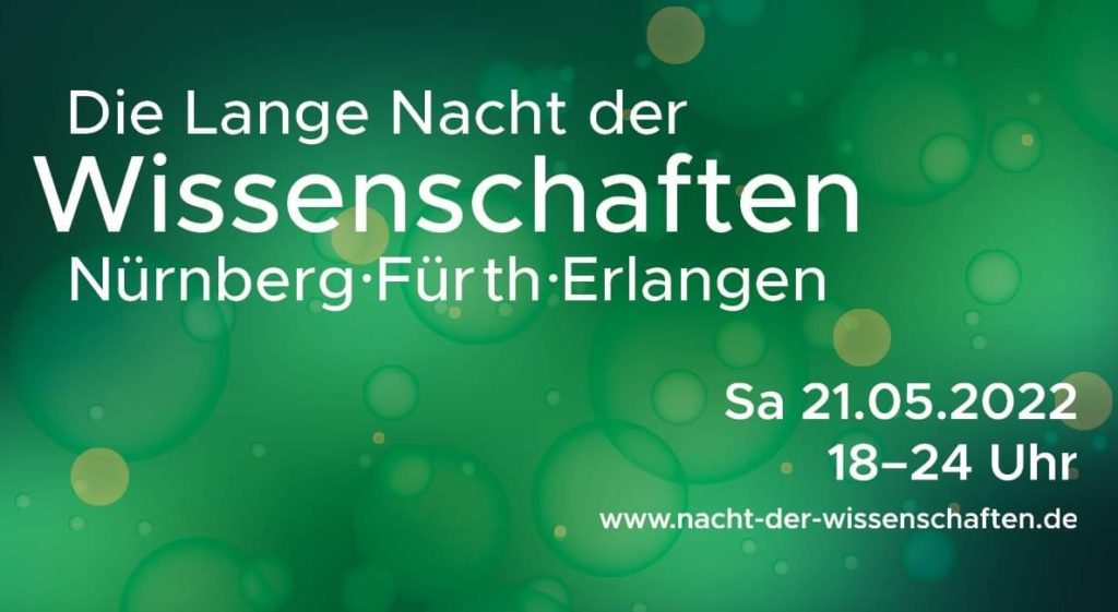 Werbebanner zur Langen Nacht der Wissenschaften, Samstag 21.5.2022, www.nacht-der-wissenschafte.de