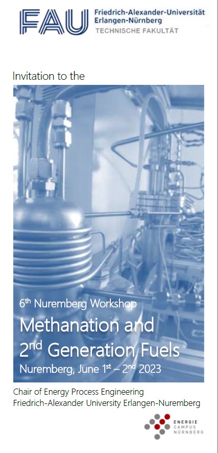Einladung zum 6ten Nürnberg Workshop zur "Methanation and 2nd Generation Fuels"